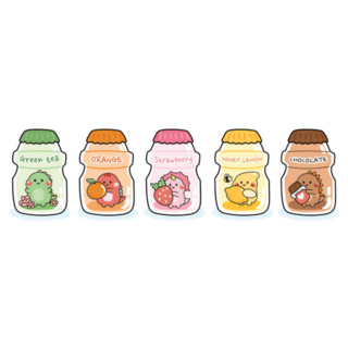 Cute Dinosaurs Flavors Of Milk Bottle Tea Sticker