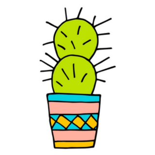 Cute Doddle of a Cactus House Plant Sticker