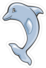 Cute Dolphin Mascot Sticker
