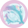 Cute Dolphin Mother And Baby Sticker