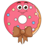 Cute Donut Wearing Bow Tie Sticker
