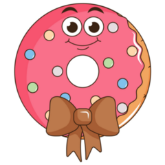 Cute Donut Wearing Bow Tie Sticker