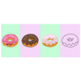 Cute Donuts On Pastel Backgrounds Sticker 