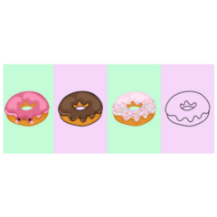 Cute Donuts On Pastel Backgrounds Sticker 