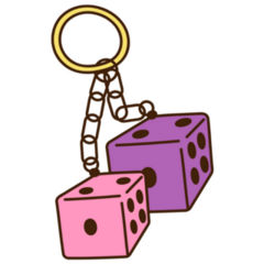 Cute Doodle Dice Keychain Sticker