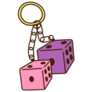 Cute Doodle Dice Keychain Sticker