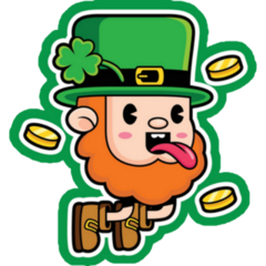 Cute Doodle Leprechaun Head Cartoon