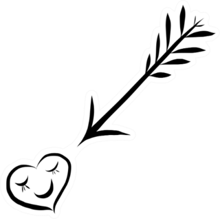 Cute Doodle Love Arrow With Heart Icon Sticker