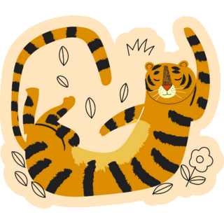 Cute Doodle Tiger Sticker