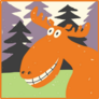 Cute Drawn Moose In Woods Sticker