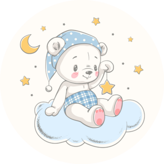 Cute Dreaming Bear Sticker