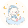 Cute Dreaming Bear Sticker