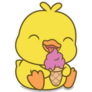 Cute Duck Eating Ice Cream Sticker