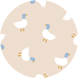 Cute Ducks On Beige Pattern Sticker