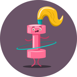 Cute Dumbbell Cartoon Character Doing Exercises Sticker