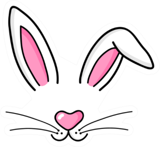 Cute Easter Bunny Face Sticker