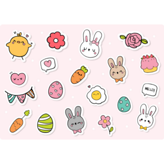 Cute Easter Sticker Sheet 
