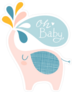 Cute Elephant Oh Baby Sticker