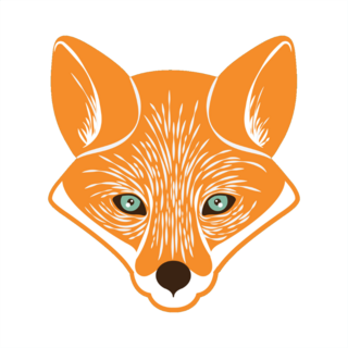 Cute Etched Fox Head Sticker