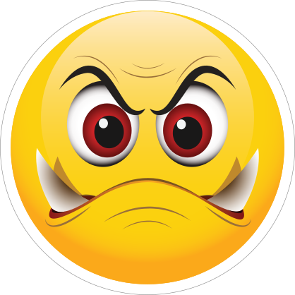 Cute Evil Fangs Emoji Sticker