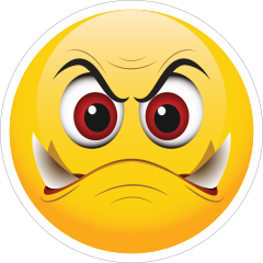 Cute Evil Fangs Emoji Sticker
