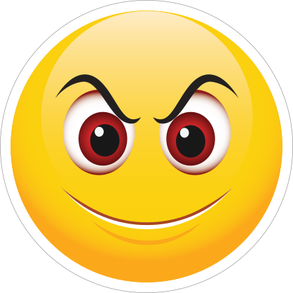 Cute Evil Smile Emoji Sticker