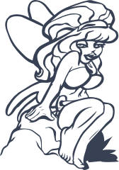 Cute Fairy Sitting On A Rock Sticker