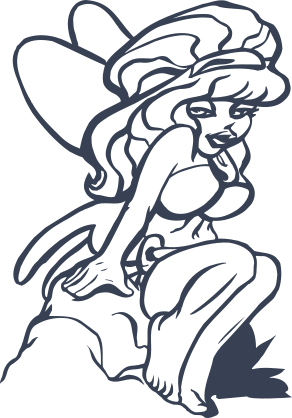 Cute Fairy Sitting On A Rock Sticker