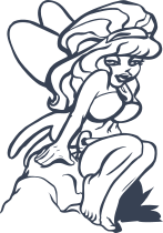 Cute Fairy Sitting On A Rock Sticker