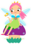 Cute Fairy Sitting On Mushroom Sticker