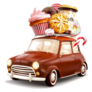 Cute Fantastic Chocolade Car With Sweets Sticker
