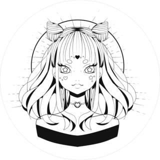 Cute Fashion Girl Line Sticker