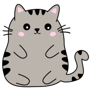 Cute Fat Black And Beige Cat sticker