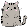 Cute Fat Black And Beige Cat sticker