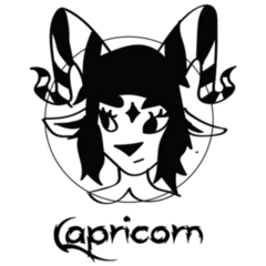 Cute Female Capricorn Character Sticker