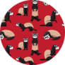 Cute Ferret Red Wallpaper Pattern Sticker