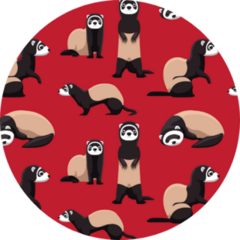 Cute Ferret Red Wallpaper Pattern Sticker