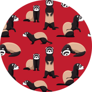 Cute Ferret Red Wallpaper Pattern Sticker
