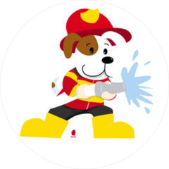 Cute Firefighter Dog Sticker