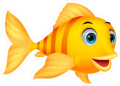Cute Fish Cartoon Sticker