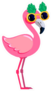 Cute Flamingo With Pineapple Sunglasses Sticker