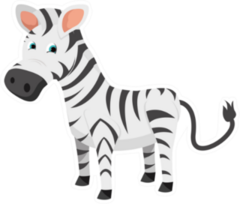 Cute Flat Animal Character Logo - Zebra Sticker
