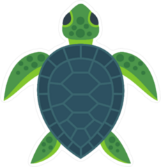Cute Flat Sea Turtle Illustration Sticker
