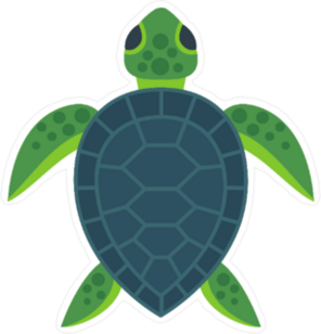 Cute Flat Sea Turtle Illustration Sticker