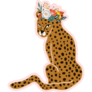 Cute Floral Leopard Sticker