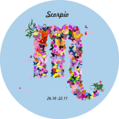 Cute Floral Scorpio Sign With Butterflies Sticker