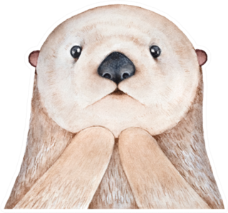 Cute Fluffy Little Sea Otter Sticker