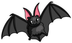 Cute Flying Bat With Shiny Eyes And Red Ears Sticker