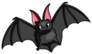 Cute Flying Bat With Shiny Eyes And Red Ears Sticker