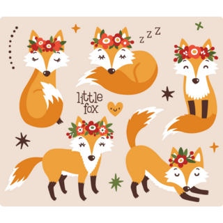 Cute Fox Sticker Sheet